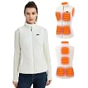 Fuzzy Heated Vest for Women with 16000mAh 7.4V Battery Pack Included, Sherpa Heated Vest Women, Fleece Vests Cycling