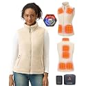 Fuzzy Sherpa Fleece Heated Vest Women, 9 Heating Zones