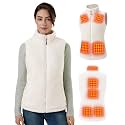 Fuzzy Sherpa Fleece Heated Vest Women, 9 Heating Zones