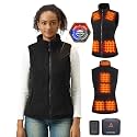 Fuzzy Sherpa Fleece Heated Vest Women, 9 Heating Zones