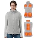 Fuzzy Sherpa Fleece Heated Vest Women, 9 Heating Zones