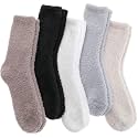 Fuzzy Socks Warm Fluffy Winter Cozy Thick Plush Slipper Sleep Comfy Crew Socks for Women &amp; Men 5 Pairs