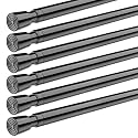 Tension Curtain Rod Black Spring Tension Curtain Rods 26-39 inch 6Pack Adjustable Spring Rods Extendable Tension Rod For Closet, Window, Kitchen,Bookshelf,Bathroom
