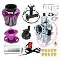FVRITO 212cc Carburetor VM22 Carb Mini Bike Throttle Kit for Predator 212 CT200U BT200X KT196 Racing Go Kart Baja Warrior 196cc GX160 GX200 OHV Clone Engine with Main Jets Performance Parts Purple