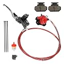 FVRITO Rear Hydraulic Disc Brake System Hand Brake Master Cylinder Caliper Assembly for 50cc 70cc 90cc 110cc 125cc 150cc Taotao Kazuma Coolster Roketa Chinese Quad 4 Wheeler Buggy ATV