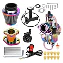 FVRITO VM22 Carburetor Carb Throttle Cable Jet Kit for Predator 212cc 196cc 224cc Coleman Mini Bike CT200U CT200U-EX BT200X KT196 Go Kart Baja MB200 6.5Hp GX160 Clone Engine Performance Parts Rainbow