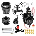 FVRITO VM22 Carburetor and Throttle Kit for Predator 212cc 196cc Coleman Mini Bike CT200U CT200U-EX BT200X Axis M200 KT196 Go Kart Baja Warrior MB200 GX160 OHV Clone Engine Performance Parts (Black)