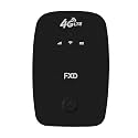 FXD 4G LTE WiFi Dongle with 2100mAh Battery | All SIM Support, 150Mbps Mobile Hotspot, Plug & Play Data Card, Portable Wireless Internet Device (Black)
