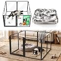 FXW AuraSpace Pro Acrylic &amp; Metal Dog Playpen with Lick Mat, 32"H, 8 Panels