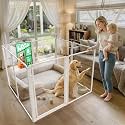 FXW AuraSpace Pro Clear Acrylic Indoor Dog Playpen, 40" H, 8 Panels
