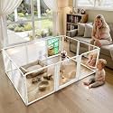 FXW AuraSpace Pro Clear Acrylic Indoor Dog Playpen, 24" H, 10 Panels