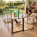 FXW AuraSpace Pro Clear Acrylic Indoor Dog Playpen, 32" H, 10 Panels