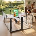 FXW AuraSpace Pro Clear Acrylic Indoor Dog Playpen, 32" H, 10 Panels