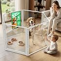 FXW AuraSpace Pro Clear Acrylic Indoor Dog Playpen, 32" H, 6 Panels