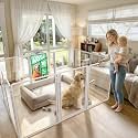 FXW AuraSpace Pro Clear Acrylic Indoor Dog Playpen, 40" H, 10 Panels