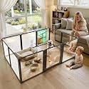 FXW AuraSpace Pro Clear Acrylic Indoor Dog Playpen, 24" H, 10 Panels