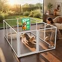 FXW AuraSpace Pro Clear Acrylic Indoor Dog Playpen, 32" H, 10 Panels