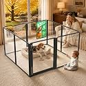 FXW AuraSpace Pro Clear Acrylic Indoor Dog Playpen, 32" H, 8 Panels