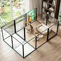 FXW AuraSpace Pro Clear Acrylic Indoor Dog Playpen, 32" H, 12 Panels