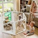 FXW AuraSpace Pro Clear Acrylic Indoor Dog Playpen, 24" H, 6 Panels