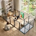 FXW AuraSpace Pro Clear Acrylic Indoor Dog Playpen, 40" H, 16 Panels