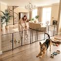 FXW Dog Gate, Extra Wide Adjustable for Openings Up to 219", 45" H