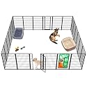 FXW Homeplus Unleashed Indoor Dog Playpen - Stress-Free and Safe Play, Heavy Duty 45 Inch 24 Panels Dog Pen for Medium and Large Dogs, Black│Patented