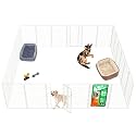 FXW Homeplus Unleashed Indoor Dog Playpen - Stress-Free and Safe Play, Heavy Duty 45 Inch 24 Panels Dog Pen for Medium and Large Dogs, White│Patented
