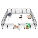 FXW Homeplus Unleashed Indoor Dog Playpen - Stress-Free and Safe Play, Heavy Duty 40 Inch 24 Panels Dog Pen for Medium and Large Dogs, Black│Patented