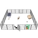 FXW Homeplus Unleashed Indoor Dog Playpen - Stress-Free and Safe Play, Heavy Duty 32 Inch 24 Panels Dog Pen for Small and Medium Dogs, Black│Patented