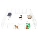 FXW Homeplus Unleashed Indoor Dog Playpen - Stress-Free and Safe Play, Heavy Duty 40 Inch 24 Panels Dog Pen for Medium and Large Dogs, White│Patented