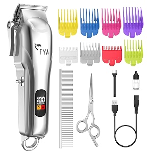 fya dog clippers for grooming low noise rechargeable cordless pet hair clippers for thick heavy coats dog trimmer grooming kit pet shaver for small and large dogs cats