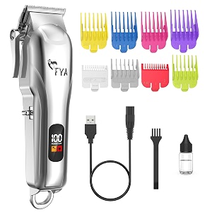 fya dog clippers for grooming low noise rechargeable cordless pet hair clippers for thick heavy coats dog trimmer grooming kit pet shaver for small and large dogs cats silver