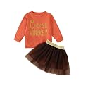 FYBITBO Halloween Outfits For Toddler Girls Baby Kids Boo Sweatshirt Long Sleeve Shirt Tutu Skirt Dress Fall Clothes Sets