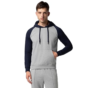 FYLTR Mens Casual Colourblock Raglan Hoodie with
