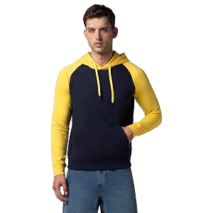 FYLTR Mens Casual Colourblock Raglan Hoodie with