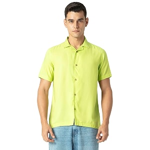 FYLTR Mens Solid Rayon Casual Shirt with