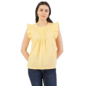 FYLTR Womens Casual Fashion Top -Ruffled Collar