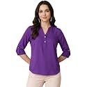 FYLTR Women39s Casual Roll -Up Sleeves Rayon