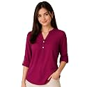FYLTR Women39s Casual Roll -Up Sleeves Rayon