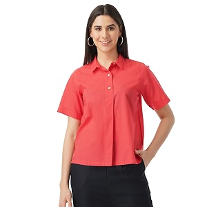 FYLTR Womens Collared Casual Shirt -Front Placket