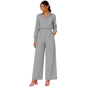 FYLTR Womens Stretchable High Waist Wide-Leg Front