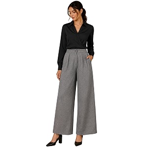 FYLTR Womens Stretchable High Waist Wide-Leg Front