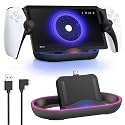 FYOUNG Charging Dock Station for PlayStation Portal, Charger Stand for Ps Portal with Colorful Light and USB C Charging Cable, Handheld Stand Holder for PlayStation Portal (Black)