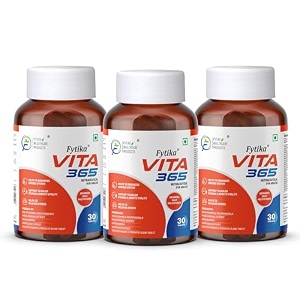 fytika healthcare products vita 365multivitamin for men amp womenwith ashwagandha ginseng probiotics amp prebiotics amp biotinenhances energy stamina immunity amp digestionpack of 3 90 tablets