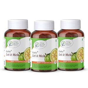 fytika let it melt -180 tablets pack of 3  natural weight management supplement triphala green coffee kali jeeri garcinia cambogia boosts metabolism digestion for men women