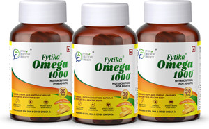 fytika omega 1000 for heart brain joint muscle support- pack of 3 30 capsule each