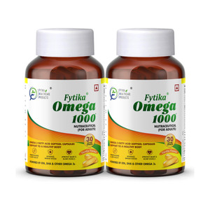fytika omega 1000 for heart brain joint muscle support- pack of 2 30 capsule each