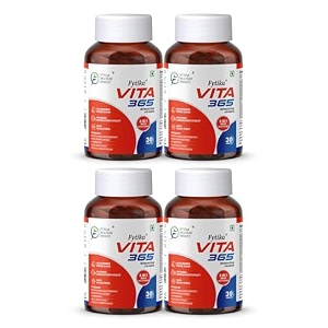 fytika vita 365 3 in 1 multivitamin - boosts energy gut health manages stress ashwagandha probiotics ginseng for men women - 120 tablets pack of 4
