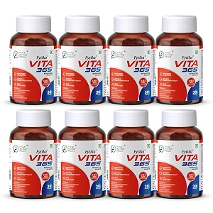 fytika vita 365 multivitamin tablets for men amp women 240 tablets pack of 8  daily energy immunity support gut health probiotics ashwagandha ginseng stress relief 3 in 1 supplement